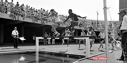 Bruce Bickford (Northeastern) leads Rono