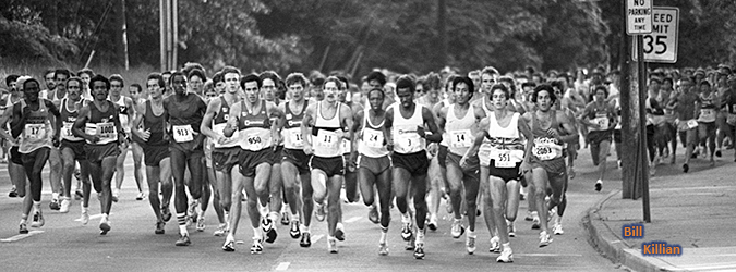 Peachtree Road Race 1983 underway...