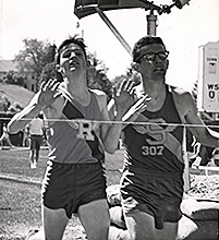 Lindgren nips Jim Simons (Shadle Park) to win state mile.