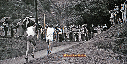 Salazar and Royle head up the hill