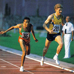 Steve Cram holds on to win