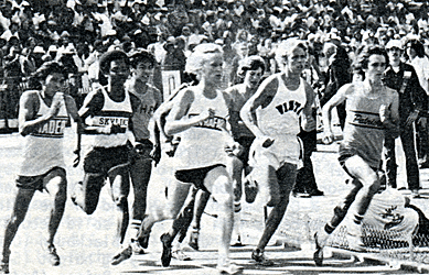John Johnson second from left won the mile